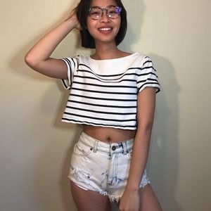 H&m stripes crop top